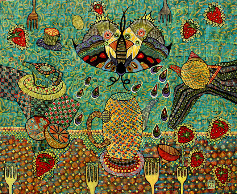 Magdalena Hanysz-Stefańska Martwa natura z motylem